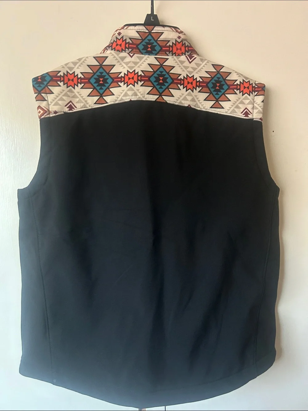 Hooey Black Vest with Cream & Teal Aztec Yoke